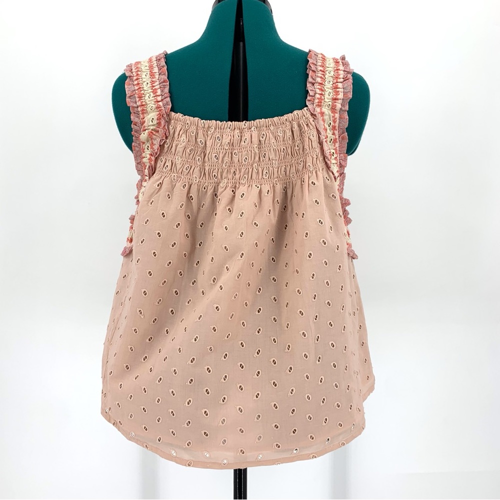 House of Harlow 1960 NWT Rose Pink Eyelet Lace Boho Style Sleeveless Top, Medium - Picture 9 of 16